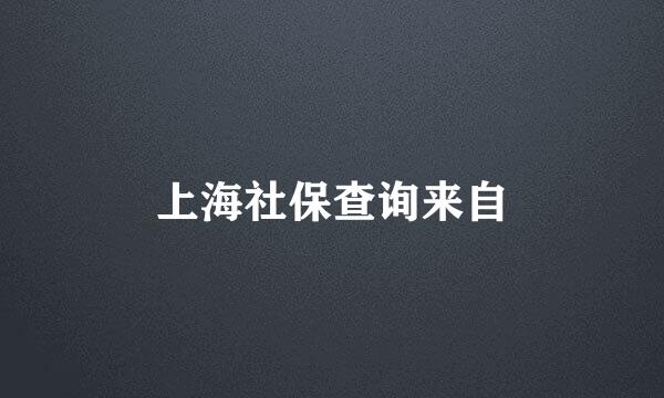 上海社保查询来自