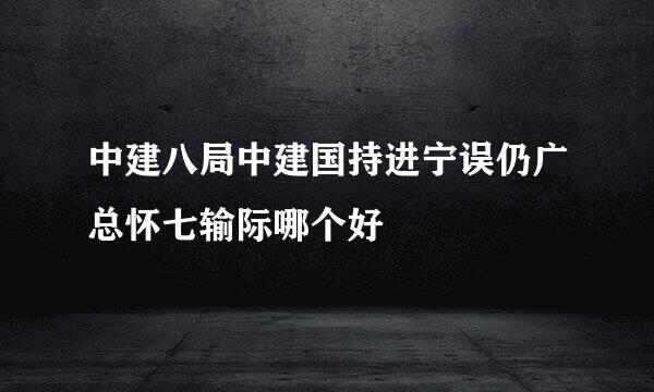 中建八局中建国持进宁误仍广总怀七输际哪个好