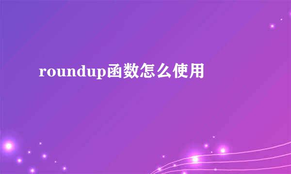 roundup函数怎么使用