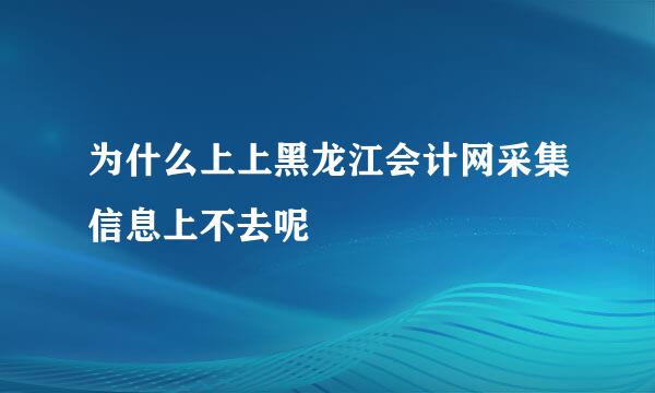 为什么上上黑龙江会计网采集信息上不去呢