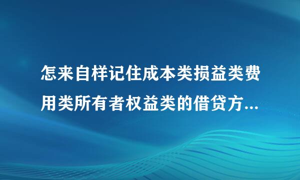 怎来自样记住成本类损益类费用类所有者权益类的借贷方向和余额方向