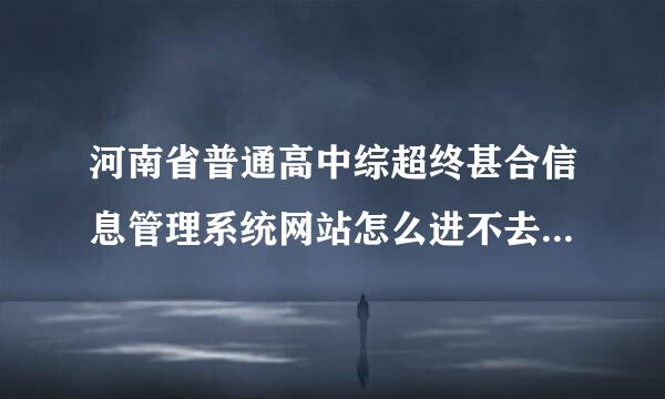 河南省普通高中综超终甚合信息管理系统网站怎么进不去?软件有什么要求吗?