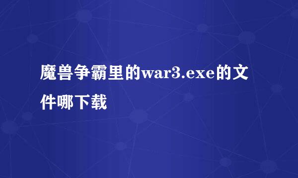 魔兽争霸里的war3.exe的文件哪下载