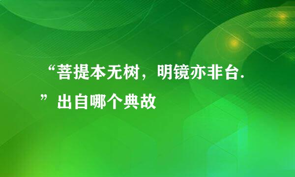 “菩提本无树，明镜亦非台.”出自哪个典故