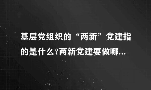 基层党组织的“两新”党建指的是什么?两新党建要做哪些工作?(迎检的资料要做哪些)