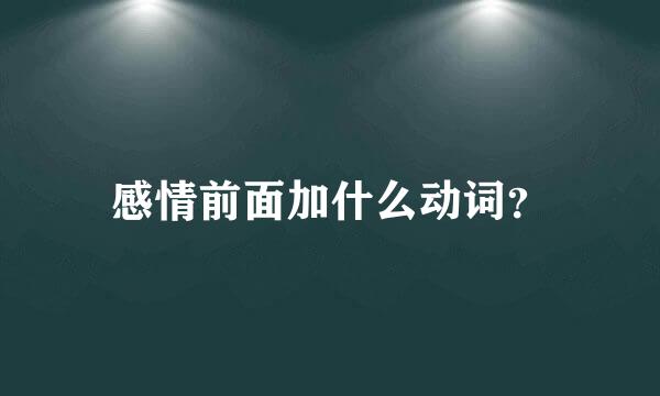 感情前面加什么动词？