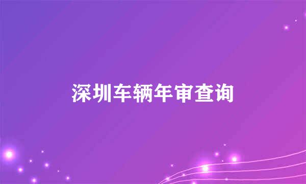 深圳车辆年审查询