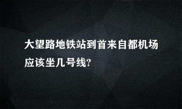 大望路地铁站到首来自都机场应该坐几号线?