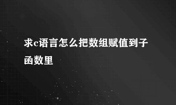 求c语言怎么把数组赋值到子函数里