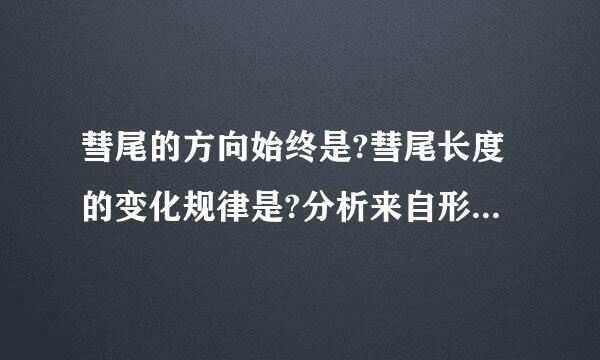 彗尾的方向始终是?彗尾长度的变化规律是?分析来自形成上述规律的原因?