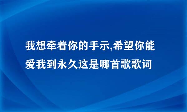 我想牵着你的手示,希望你能爱我到永久这是哪首歌歌词