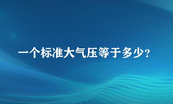 一个标准大气压等于多少？