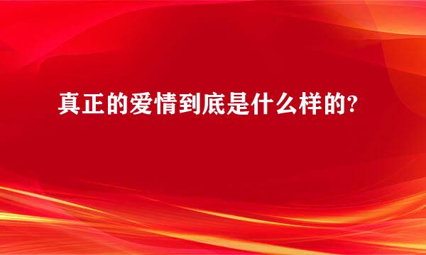 真正的爱情到底是什么样的?