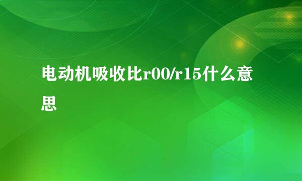 电动机吸收比r00/r15什么意思