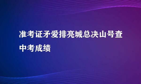 准考证矛爱排亮城总决山号查中考成绩