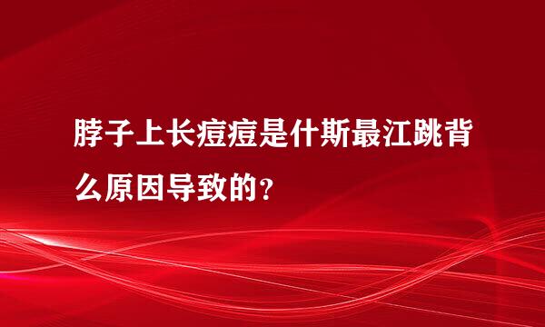 脖子上长痘痘是什斯最江跳背么原因导致的？