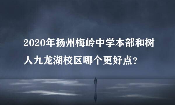 2020年扬州梅岭中学本部和树人九龙湖校区哪个更好点？