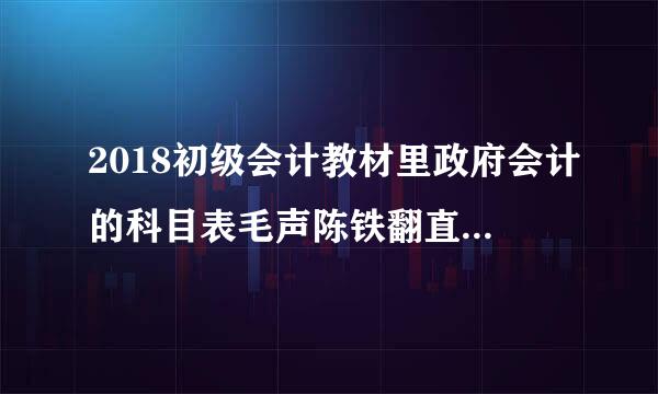 2018初级会计教材里政府会计的科目表毛声陈铁翻直封朝支怎么列的？