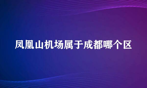 凤凰山机场属于成都哪个区