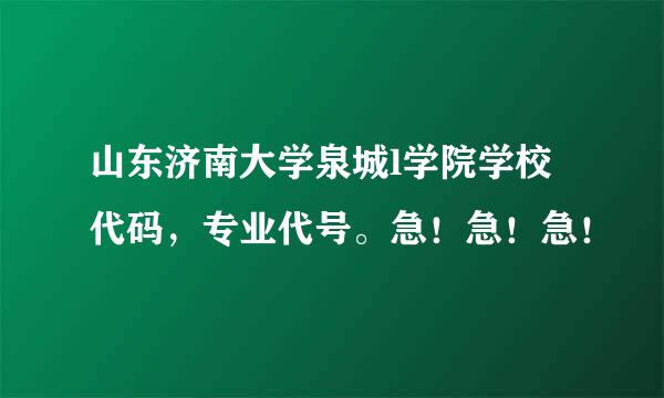 山东济南大学泉城l学院学校代码，专业代号。急！急！急！