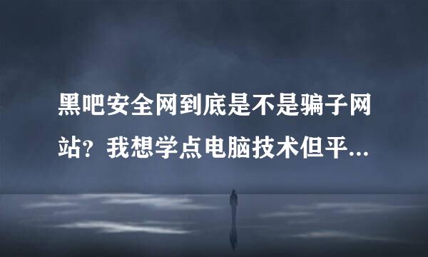 黑吧安全网到底是不是骗子网站？我想学点电脑技术但平时要上来自课就想用课余时间在网价较星刑线作至计火上学点，拖就别来回答了