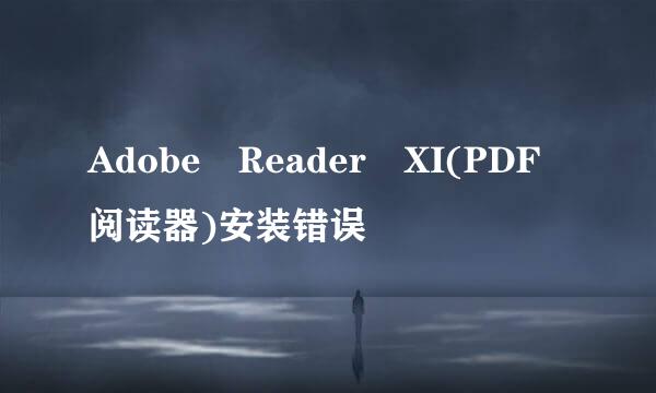 Adobe Reader XI(PDF阅读器)安装错误