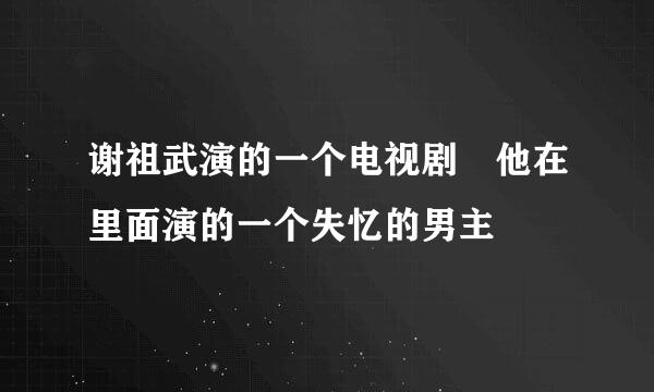 谢祖武演的一个电视剧 他在里面演的一个失忆的男主