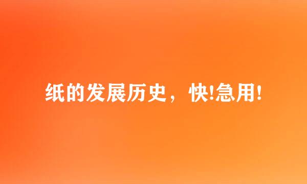 纸的发展历史，快!急用!