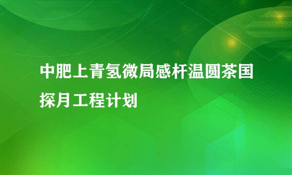 中肥上青氢微局感杆温圆茶国探月工程计划