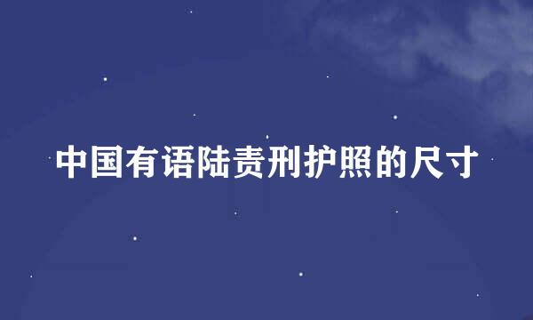 中国有语陆责刑护照的尺寸