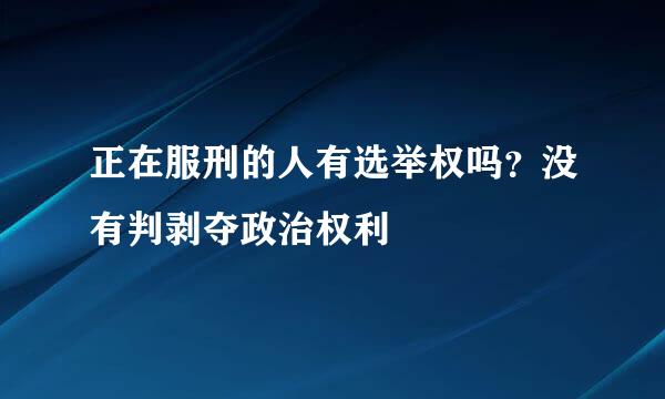 正在服刑的人有选举权吗？没有判剥夺政治权利