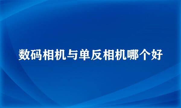 数码相机与单反相机哪个好