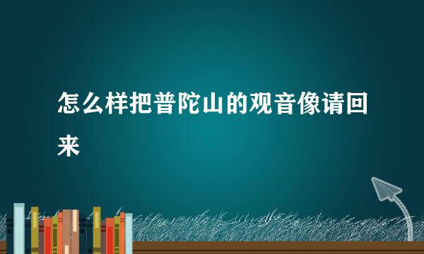 怎么样把普陀山的观音像请回来