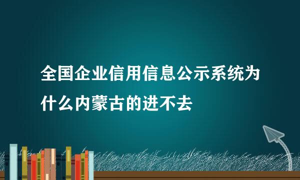 全国企业信用信息公示系统为什么内蒙古的进不去