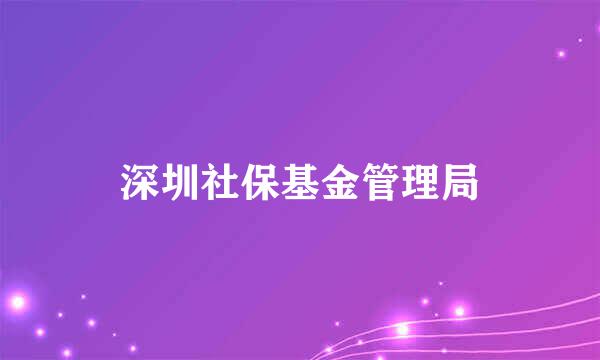 深圳社保基金管理局