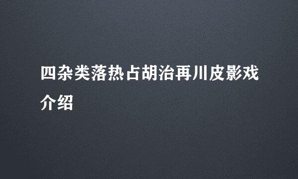 四杂类落热占胡治再川皮影戏介绍