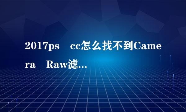 2017ps cc怎么找不到Camera Raw滤镜功能？