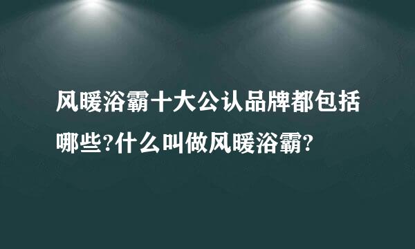 风暖浴霸十大公认品牌都包括哪些?什么叫做风暖浴霸?