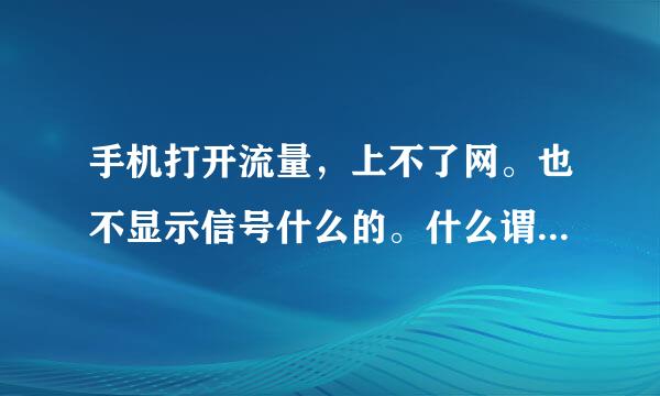 手机打开流量，上不了网。也不显示信号什么的。什么谓历学试原因