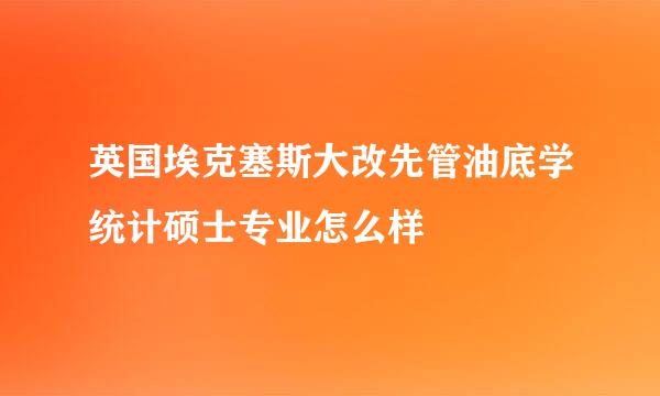 英国埃克塞斯大改先管油底学统计硕士专业怎么样