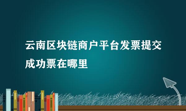 云南区块链商户平台发票提交成功票在哪里