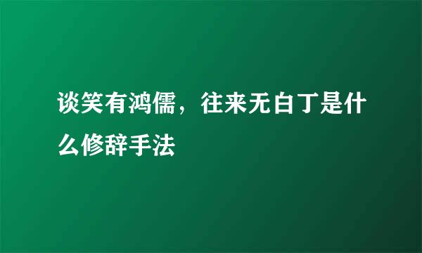 谈笑有鸿儒，往来无白丁是什么修辞手法