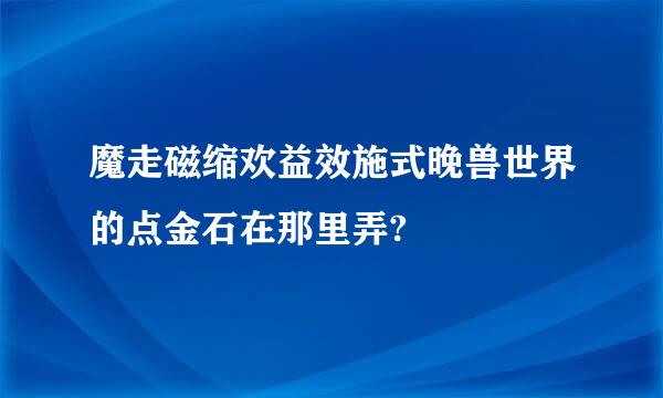 魔走磁缩欢益效施式晚兽世界的点金石在那里弄?