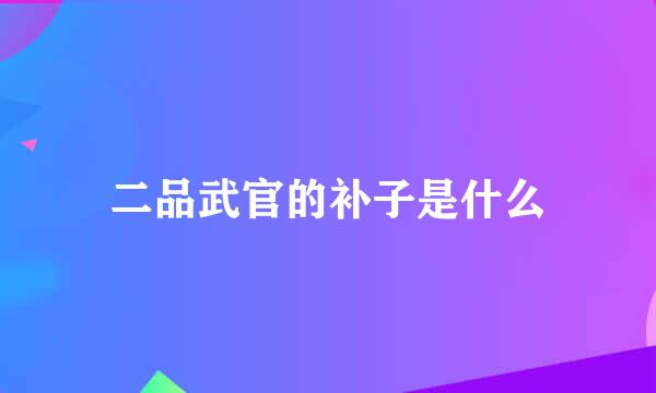 二品武官的补子是什么