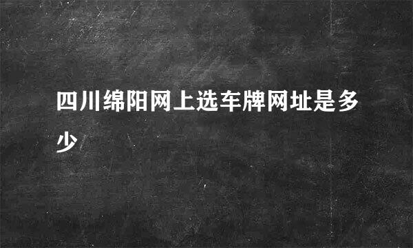 四川绵阳网上选车牌网址是多少