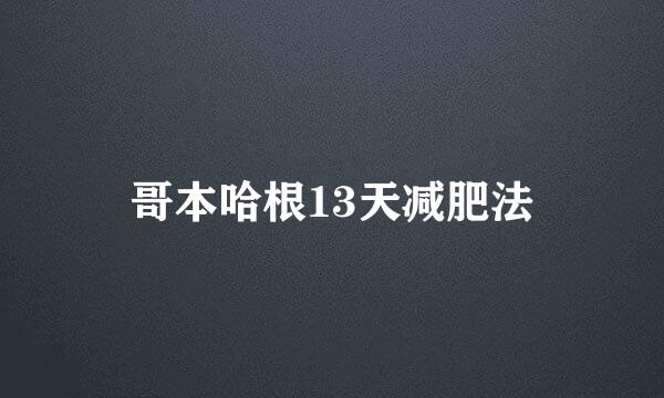 哥本哈根13天减肥法