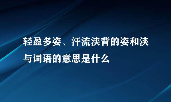 轻盈多姿、汗流浃背的姿和浃与词语的意思是什么