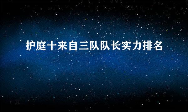 护庭十来自三队队长实力排名