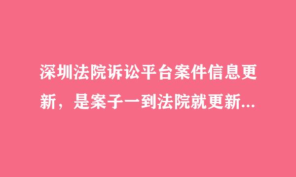 深圳法院诉讼平台案件信息更新，是案子一到法院就更新，还是一段时间后更新？若家人有刑事案件，怎么查询