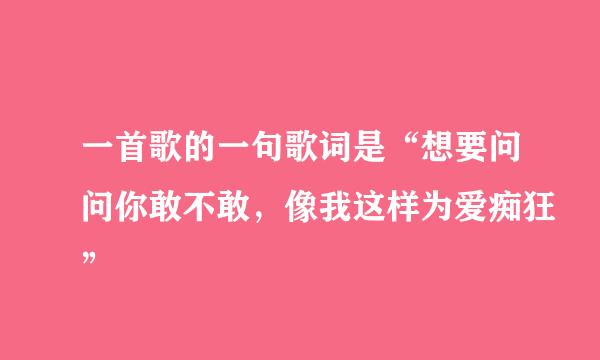 一首歌的一句歌词是“想要问问你敢不敢，像我这样为爱痴狂”